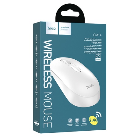Мышь беспроводная HOCO GM14 Platinum, Bluetooth, белый