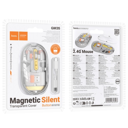Мышь беспроводная HOCO GM35 General, Bluetooth, серый металлик