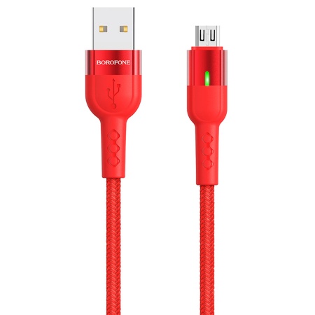 Кабель USB BOROFONE BU17 Starlight USB - MicroUSB, 2.4А, 1.2 м, красный фото