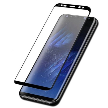 Защитное стекло для Samsung S10, Full Glue 3D, закругленное под экран, прозрачный+черная рамка фото