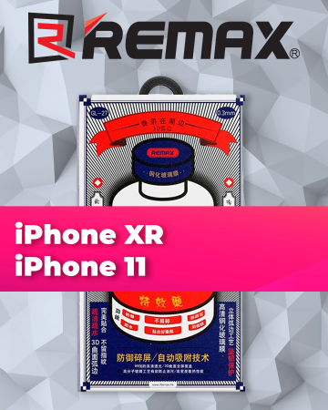 Защитное стекло REMAX GL-27 Medicine Glass для iPhone XR/11, прозрачный+черная рамка фото