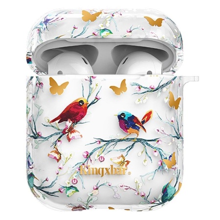 Чехол пластиковый Kingxbar со шнурком для Airpods 2, прозрачный, птицы (12) фото
