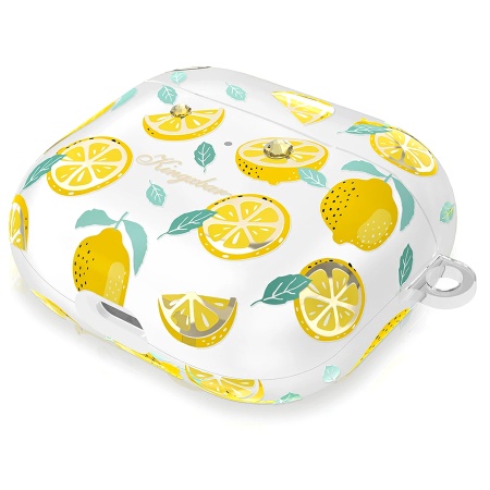 Чехол пластиковый Kingxbar со шнурком для Airpods Pro, прозрачный, лимоны (1) фото