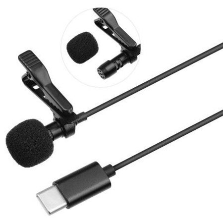 Микрофон петличный проводной CANDC DC-C3DM двойной, Type-C, 6 м, черный фото
