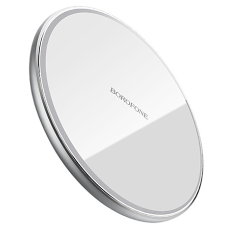 Беспроводное зарядное устройство BOROFONE BQ3 Preference с Кабелем USB - Micro, 2A, 5W/7.5W/10W, серебристый фото