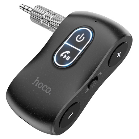Автомобильный Bluetooth-приемник HOCO E73 Pro Journey, 200 мАч, Jack 3.5мм/Bluetooth, черный
