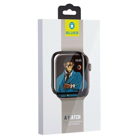 Защитное стекло BLUEO для Apple Watch, Full Glue 3D, 45mm, прозрачный+черная рамка фото