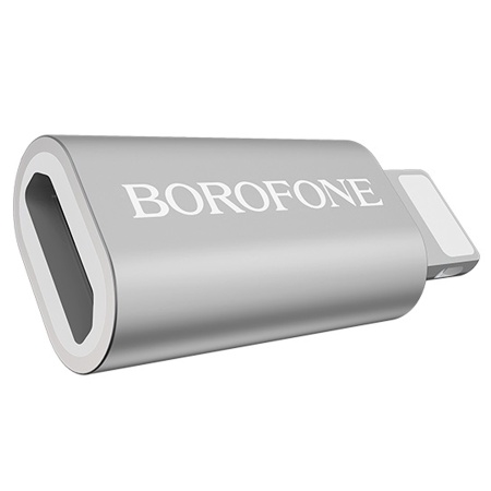 Переходник/Адаптер BOROFONE BV5 Lightning (m) - MicroUSB (f), серебристый фото