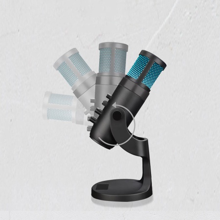 Микрофон универсальный кардиоидный JMARY MC-PW9 RGB, USB/Type-C+Jack 3.5 mm, 1.8 м, черный фото