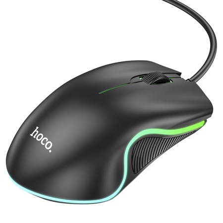 Мышь проводная HOCO GM19 Enjoy, USB, черный
