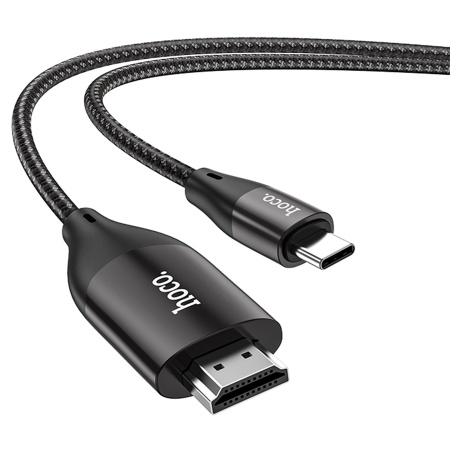 Видеокабель HOCO UA16 HDMI (m) - Type-C (m), 2 м, серый металлик фото
