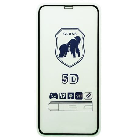 Защитное стекло 5D прочное для iPhone XS Max/11 Pro Max, Full Glue 2.5D, прозрачный+черная рамка фото