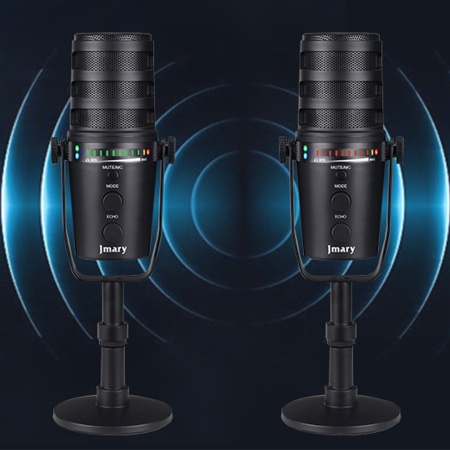 Микрофон универсальный кардиоидный JMARY MC-PW12, Type-C+Bluetooth+AUX, черный фото