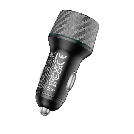 Автомобильное зарядное устройство BOROFONE BZ21 Brilliant, 1xUSB + 1xUSB-C, 48W, черный фото