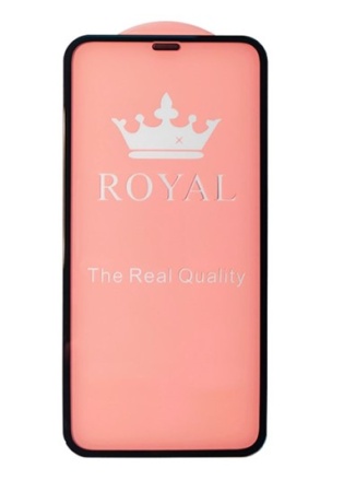 Защитное стекло ROYAL для iPhone 7+/8+, Full Glue 3D, с сеткой, прозрачный+белая рамка фото