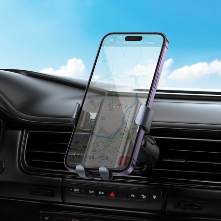 Автомобильный держатель HOCO H70 Gamble , зажимной, на воздуховод, черный фото
