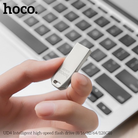 USB флеш-накопитель HOCO UD4, USB 2.0, 64GB, серебристый фото