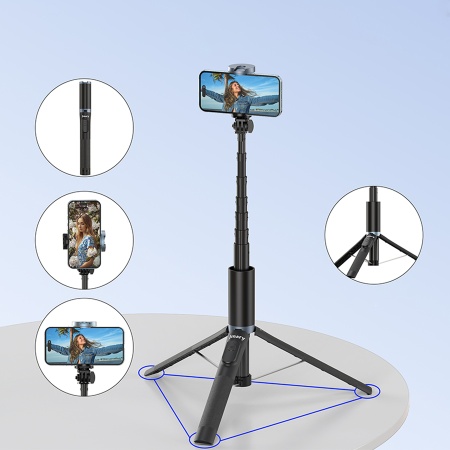 Монопод/штатив-трипод JMARY KT-259, напольный / настольный, 33,2 - 162 см, черный фото