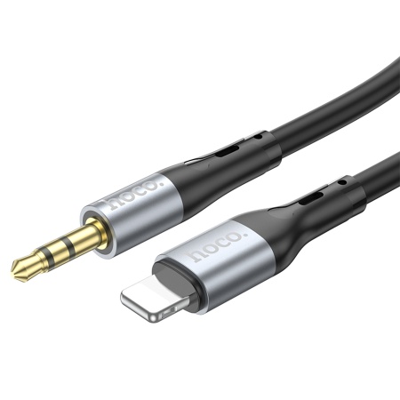 Аудиокабель HOCO UPA22 AUX Jack 3,5 (m) - Lightning (m), 1 м, черный фото