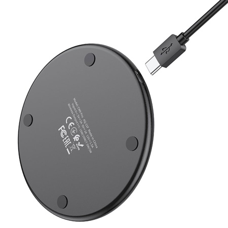Беспроводное зарядное устройство HOCO CW6 Pro Easy с Кабелем USB - Type-C, 2A, 5W/7.5W/10W/15W, черный фото