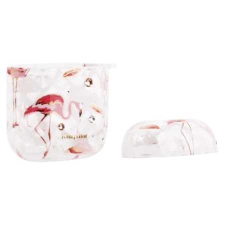 Чехол пластиковый Kingxbar со шнурком для Airpods 2, прозрачный, фламинго5 (10) фото