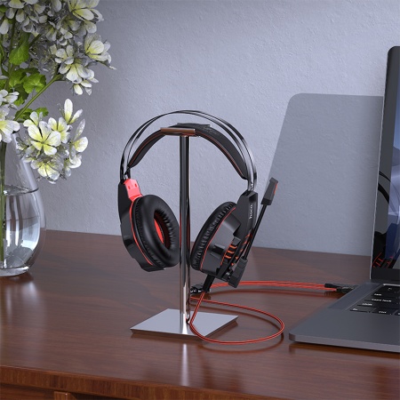 Проводные наушники HOCO W102 Cool tour gaming, USB+Jack 3.5mm, 2 м, красный фото