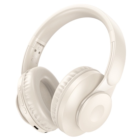 Беспроводные наушники накладные HOCO W45 Enjoy, Bluetooth, кремовый фото
