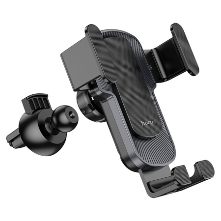 Автомобильный держатель HOCO CA103 Vertical & horizontal, зажимной, на воздуховод, черный+серый металлик фото