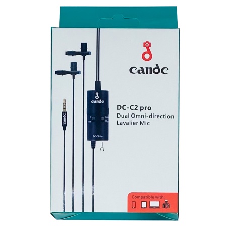 Микрофон петличный проводной CANDC DC-C2 Pro двойной, Jack 3.5mm, 6 м, черный фото