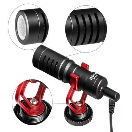 Микрофон универсальный кардиоидный BOYA BY-MM1 TRS/TRRS connector (B), Jack 3.5mm, черный фото