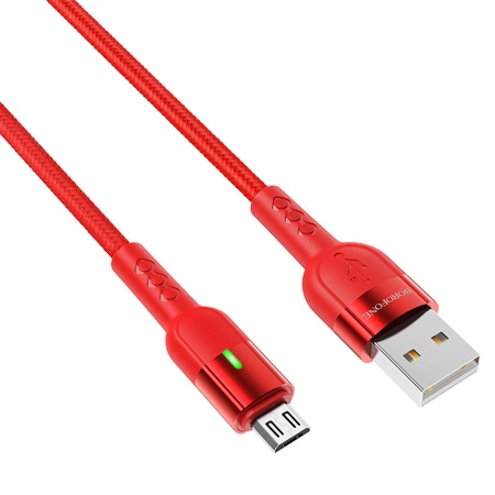 Кабель USB BOROFONE BU17 Starlight USB - MicroUSB, 2.4А, 1.2 м, красный фото
