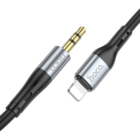 Аудиокабель HOCO UPA22 AUX Jack 3,5 (m) - Lightning (m), 1 м, черный фото