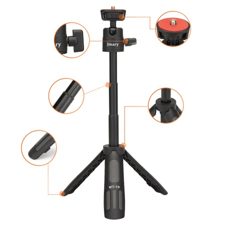 Штатив-трипод/монопод JMARY MT-19, напольный / настольный, 14,5 - 27,6 см, черный фото