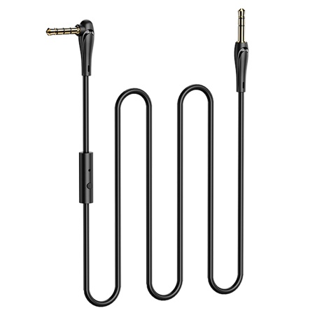 Аудиокабель HOCO UPA15 AUX с микрофоном Jack 3,5 (m) - Jack 3,5 (m), 1 м, черный фото