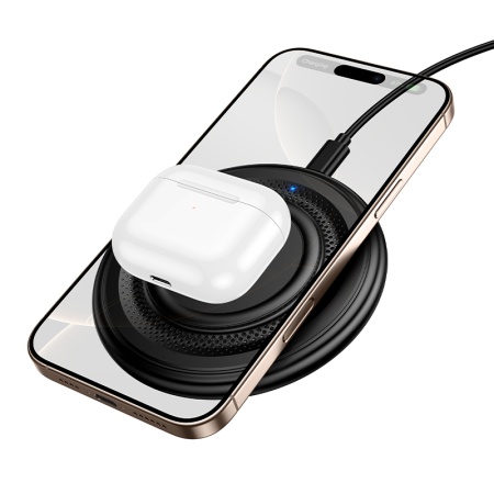 Беспроводное зарядное устройство BOROFONE BQ40 Crown с Кабелем USB - Type-C, 5W/7.5W/10W/15W, черный фото
