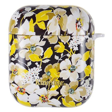 Чехол пластиковый Kingxbar со шнурком для Airpods 2, темно-синий, камелии (27) фото