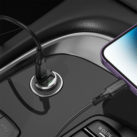Автомобильное зарядное устройство BOROFONE BZ29A Talented, 1xUSB + 1xUSB-C, 3A, 36W, черный фото