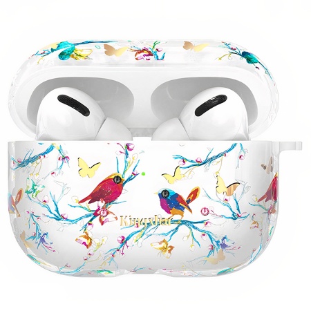 Чехол пластиковый Kingxbar со шнурком для Airpods Pro, прозрачный, птицы (13) фото