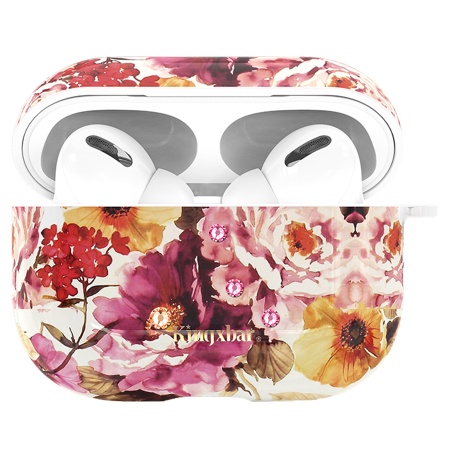 Чехол пластиковый Kingxbar со шнурком для Airpods Pro, белый, пионы (21) фото