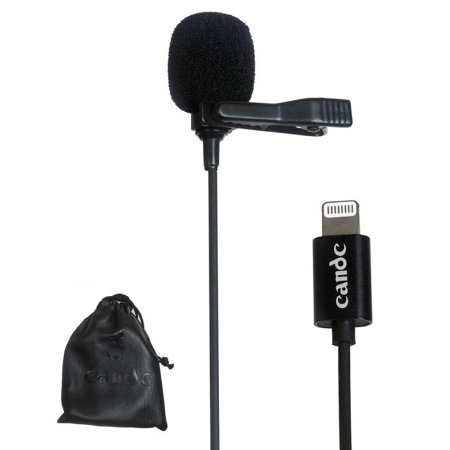 Микрофон петличный проводной CANDC DC-C10, Lightning, 6 м, черный фото