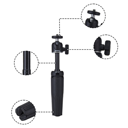 Штатив-трипод/монопод JMARY MT-27, напольный / настольный, 16 - 30 см, черный фото