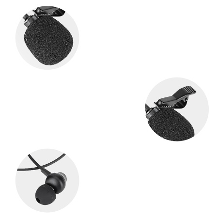 Микрофон петличный проводной JMARY MC-R6, Type-C, 3 м, черный фото