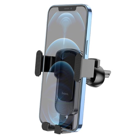 Автомобильный держатель HOCO CA103 Vertical & horizontal, зажимной, на воздуховод, черный+серый металлик фото