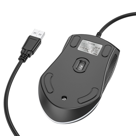 Мышь проводная HOCO GM19 Enjoy, USB, черный