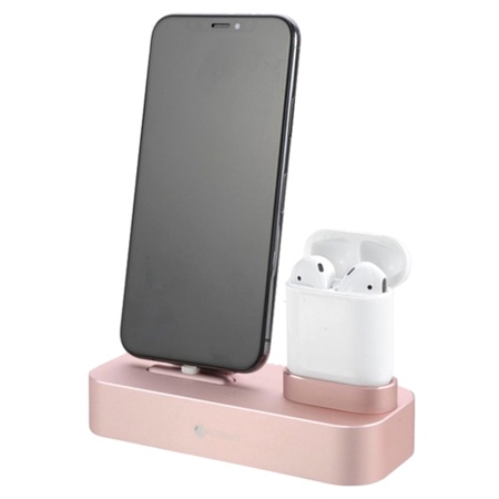Настольная зарядная станция COTEetCI CS7205-MRG Base 22 2-in-1 для iPhone+Airpods, розовое золото фото