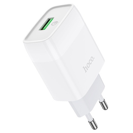 Сетевое зарядное устройство HOCO C72Q Glorious 1xUSB, 3.0A, 18W, белый фото