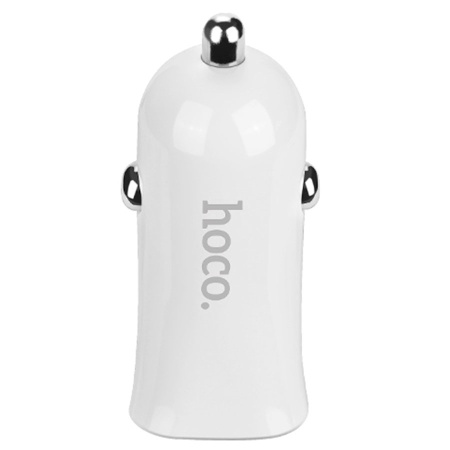 Автомобильное зарядное устройство HOCO Z12 Elite, 2xUSB с Кабелем USB - Lightning, 2.4A, белый фото