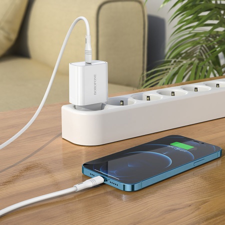 Сетевое зарядное устройство BOROFONE BA57A Easy Speed 1xUSB-C, 3.0A, 20W, белый фото