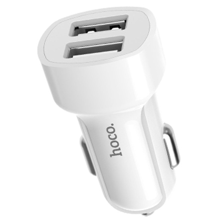 Автомобильное зарядное устройство HOCO Z2A, 2xUSB с Кабелем USB - Lightning, 2.4A, белый фото