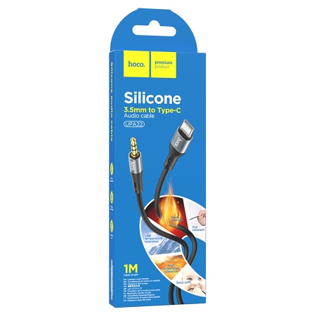Аудиокабель HOCO UPA22 AUX Jack 3,5 (m) - Type-C (m), 1 м, черный фото